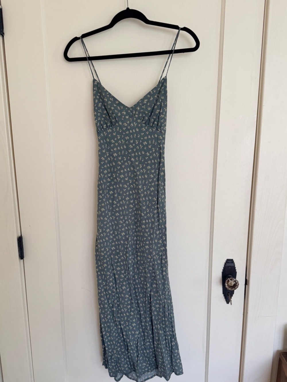 Madewell Green Ditsy Floral Spaghetti Strap Cross Back Midi Dress - Size 4